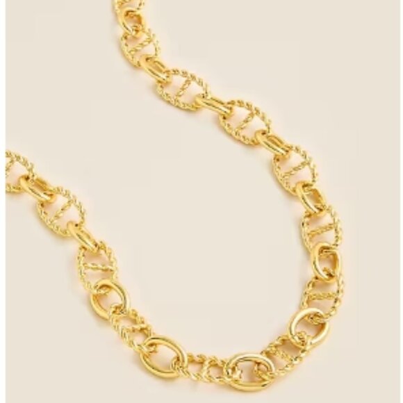 J. Crew Rope chainlink necklace  Shiny Matte Gold One Size - Picture 1 of 2